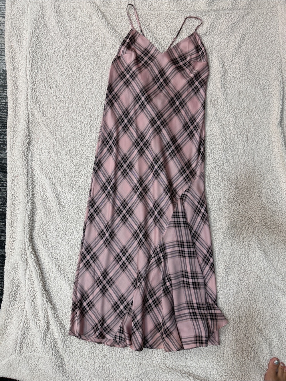 Victoria's Secret Pink and Black Plaid Slip Skirt